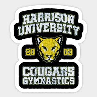 Harrison University Cougars Gymnastics (Variant) Old School Sticker